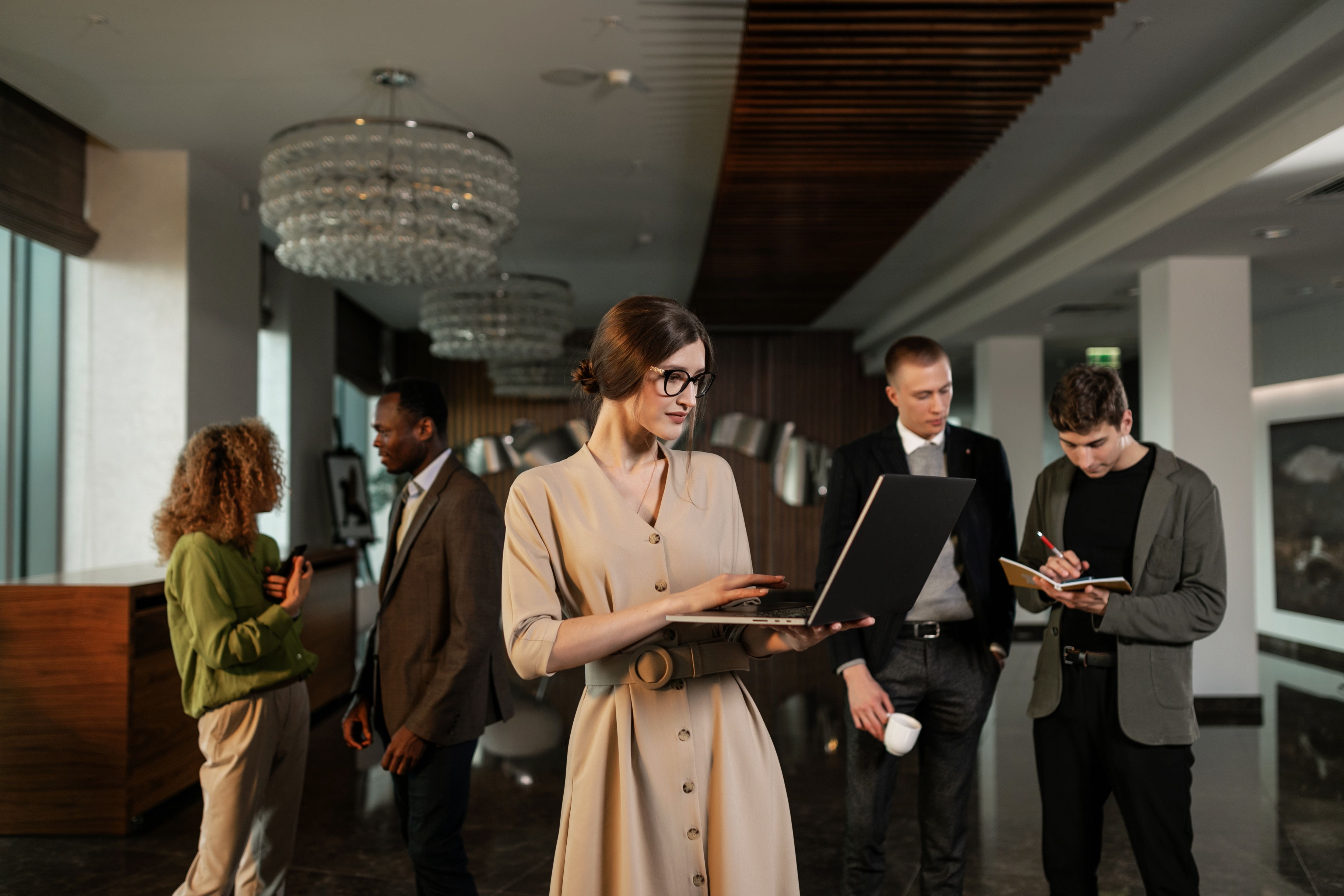 Executive preparing polished career materials in a premium office